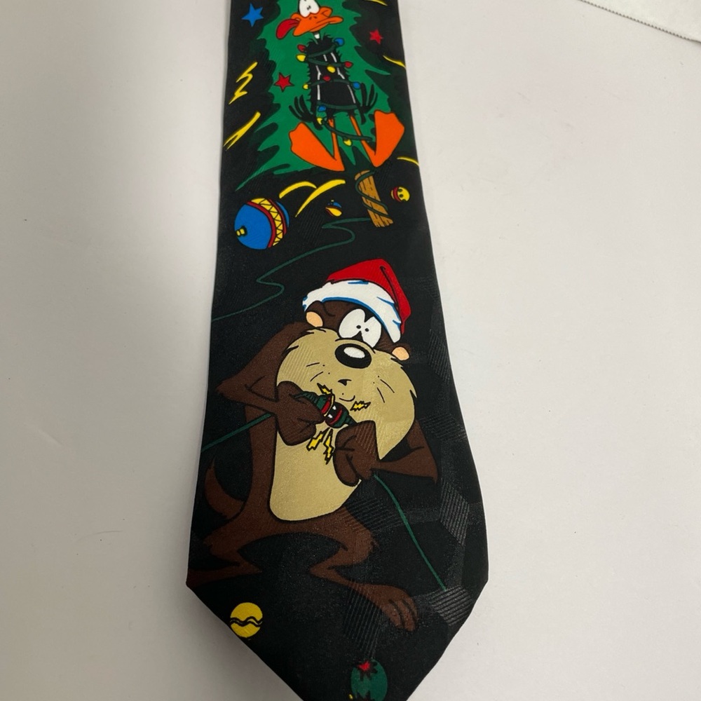 Looney Tunes Black Christmas Tie